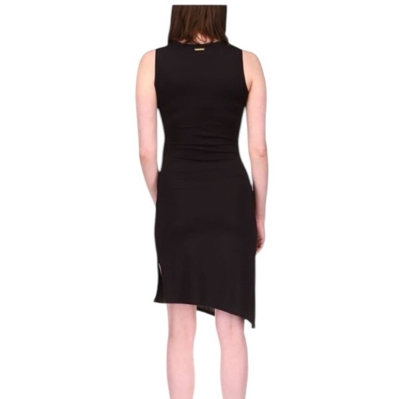 NWT! Michael MICHAEL KORS Black Asymmetric Hem Sleeveless Dress. Size Small. - Picture 2 of 15